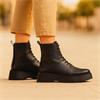 Wonders Bristol Platform Lace Ankle Boot - Black Leather